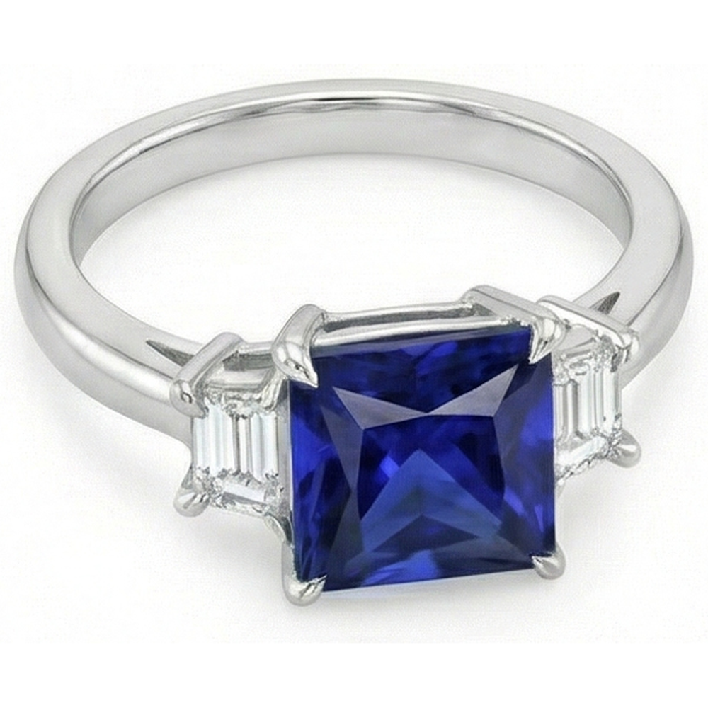 vero princess diamante 5.25carati anello vista dall'alto