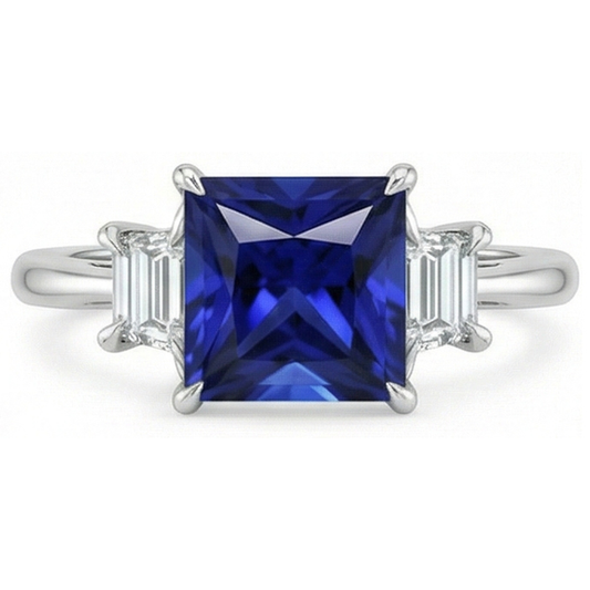 vero princess diamante 5.25carati anello vista di profilo