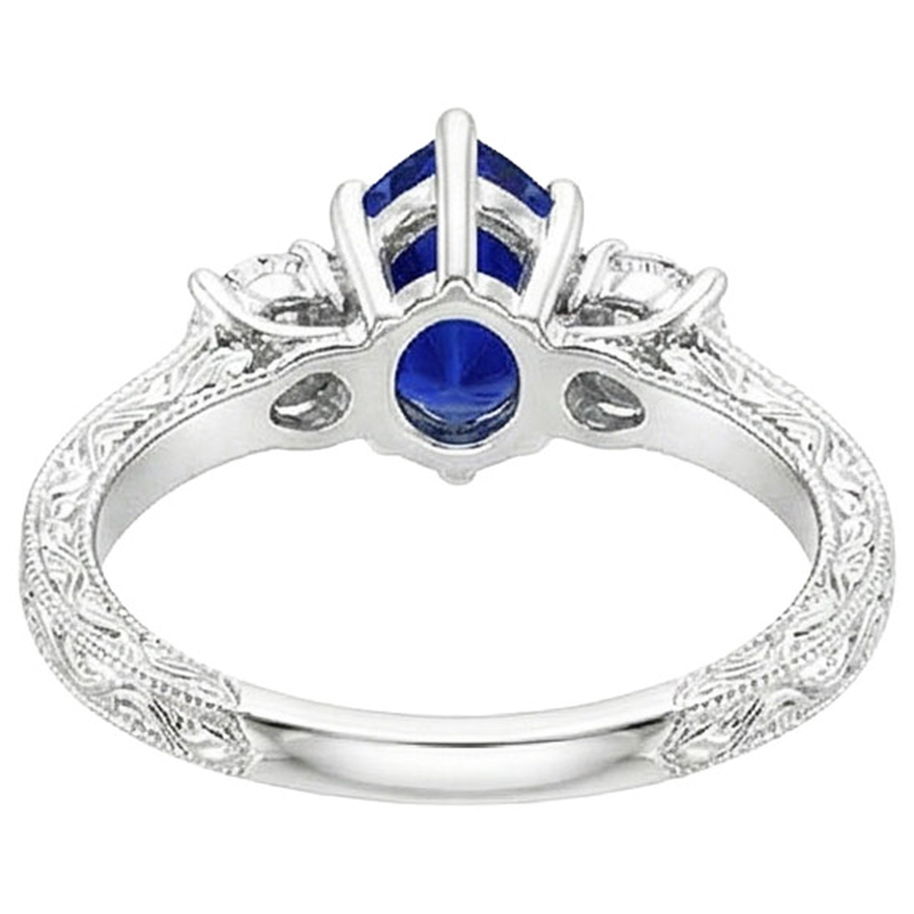 vero pear diamante 5carati anello angolo laterale