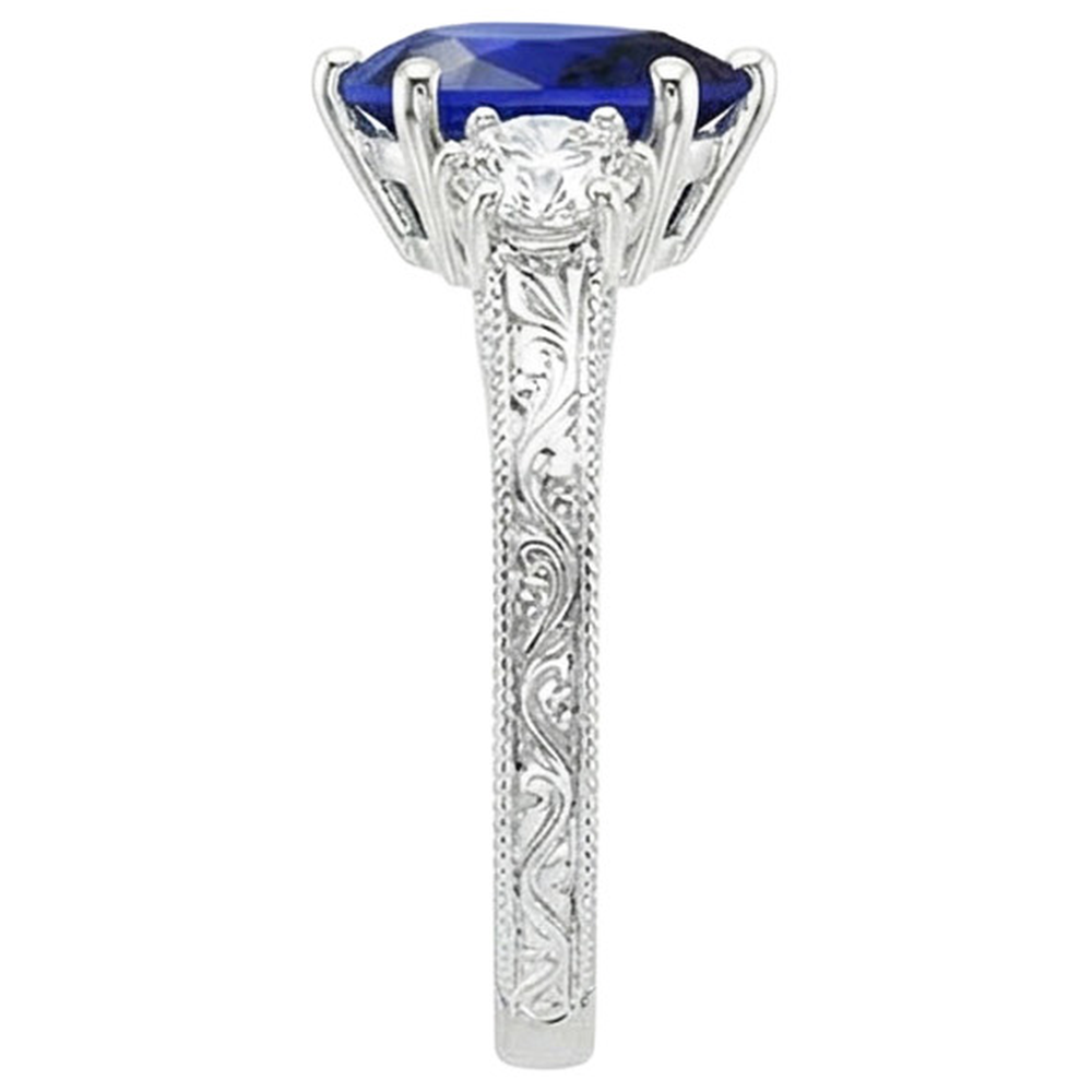 vero pear diamante 5carati anello su bianco