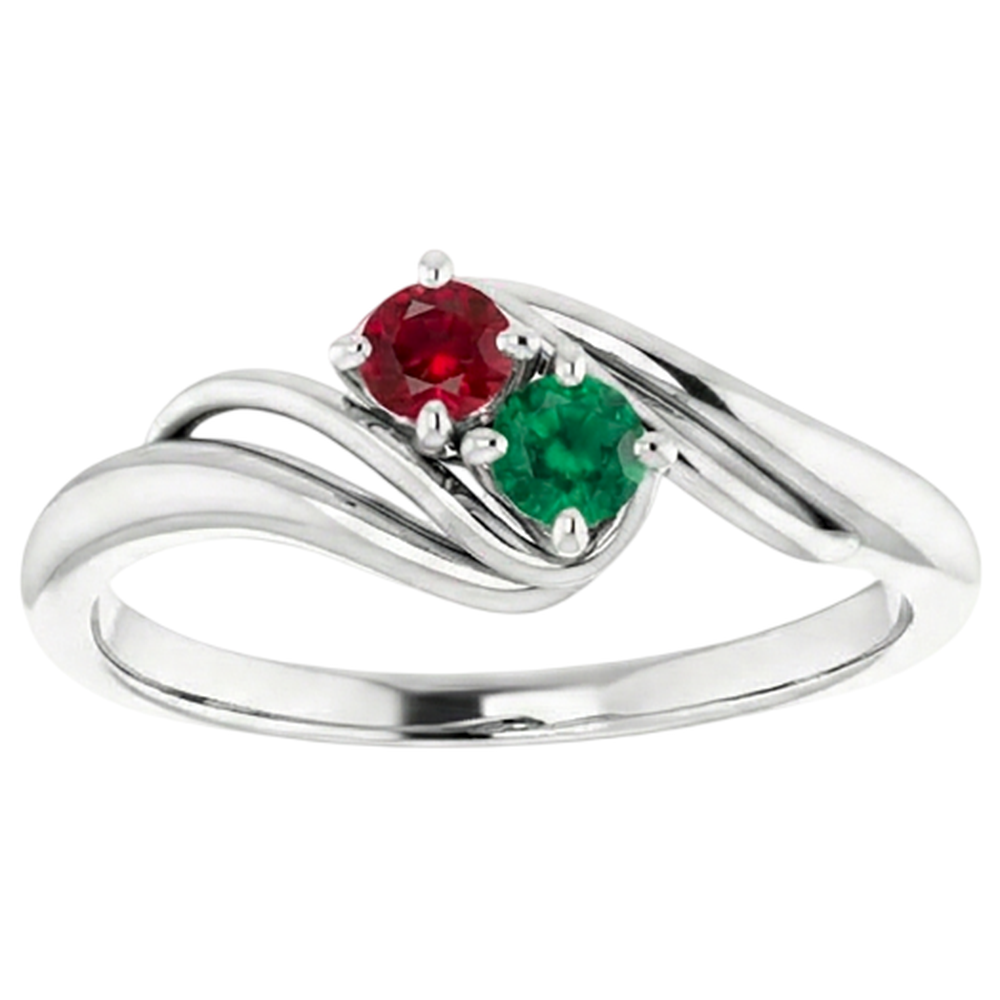 Anello Verde Colombiano Smeraldo E Rubino 0.50 Carati Gioielli Donna Novità