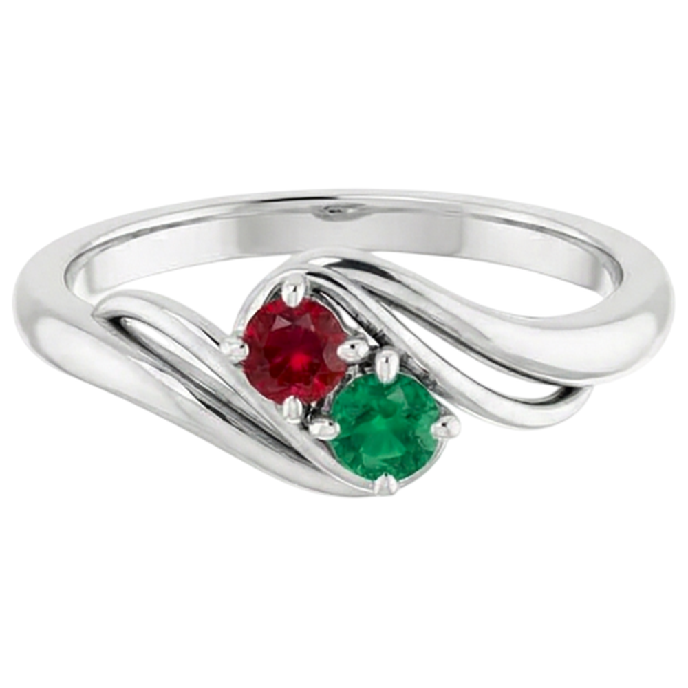 Anello Verde Colombiano Smeraldo E Rubino 0.50 Carati Gioielli Donna Novità