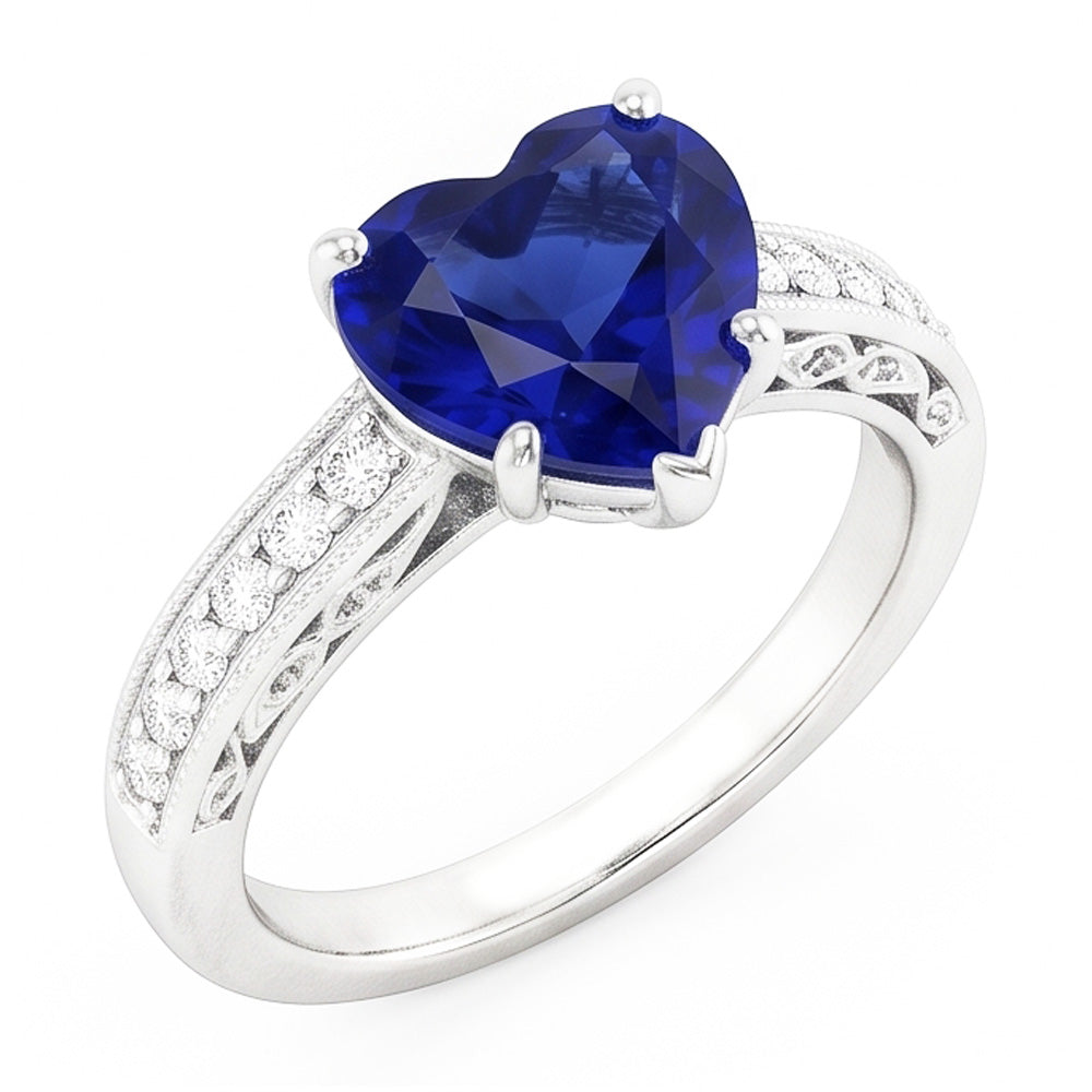 Anello Zaffiro Taglio Cuore