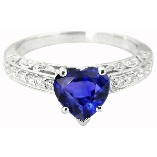 Anello Zaffiro Taglio Cuore