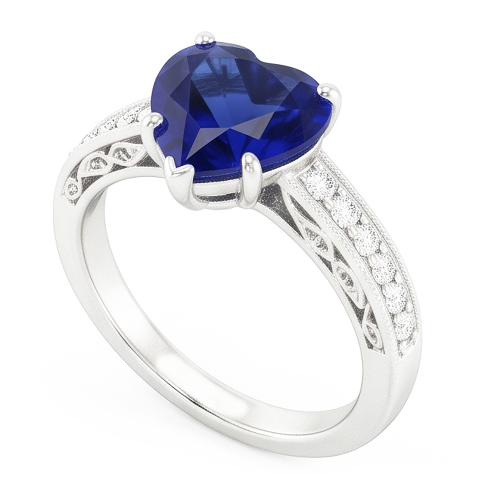 Anello Zaffiro Taglio Cuore