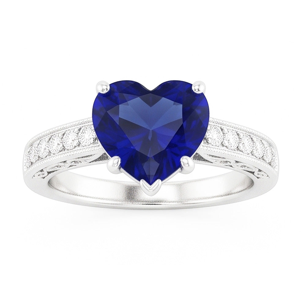 Anello Zaffiro Taglio Cuore