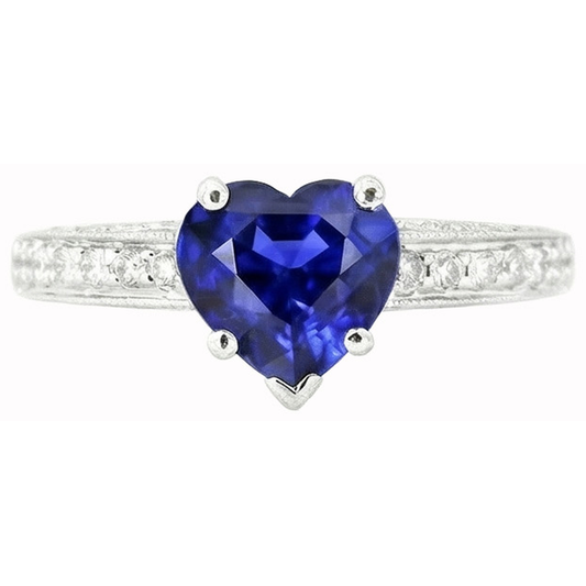 Anello Zaffiro Taglio Cuore