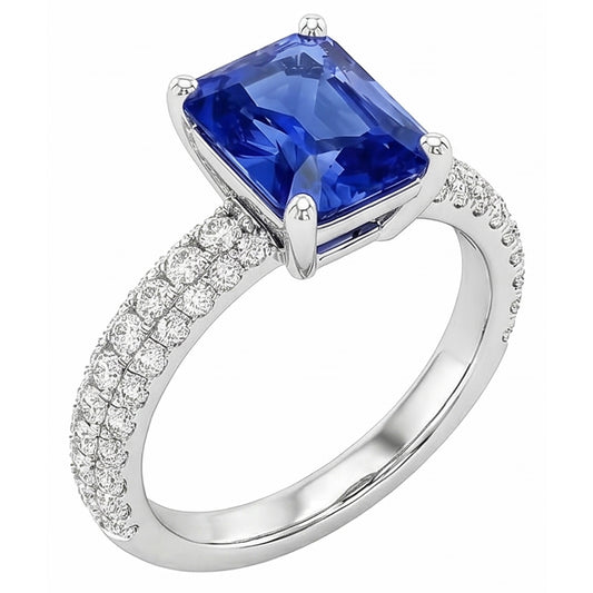 Anello Zaffiro Taglio Radiante