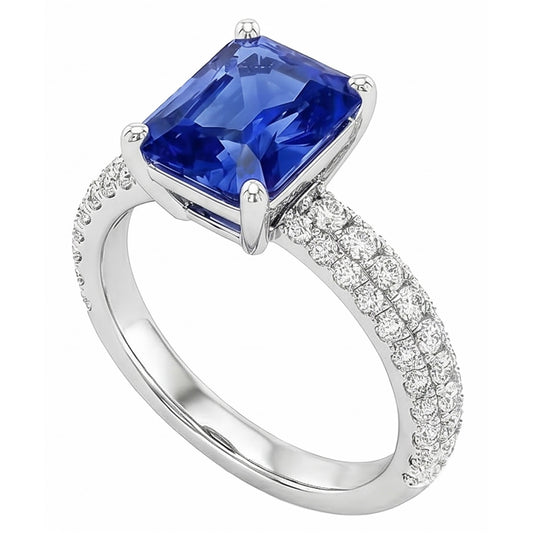 Anello Zaffiro Taglio Radiante