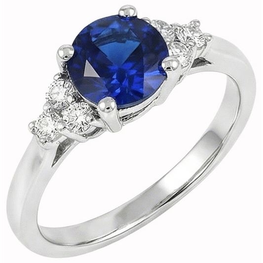 Anello Zaffiro Taglio Rotondo