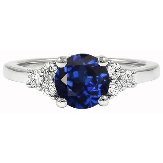 Anello Zaffiro Taglio Rotondo