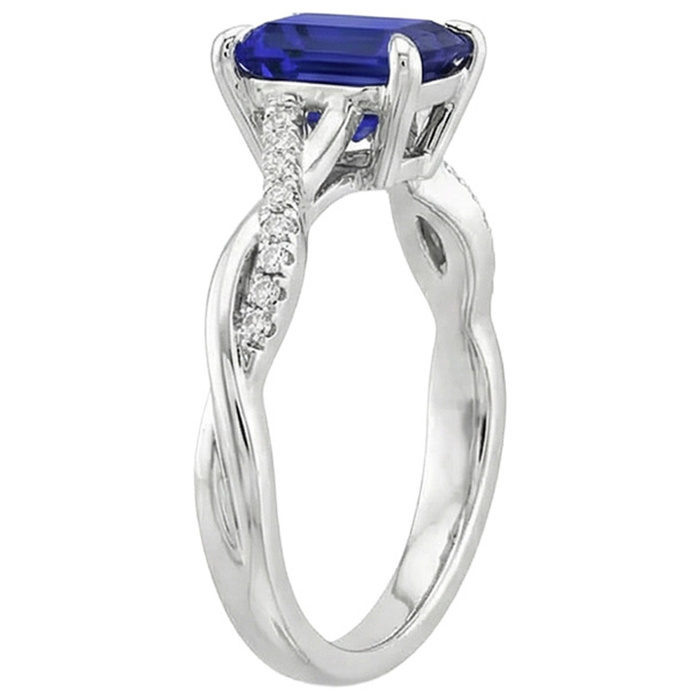 Anello Zaffiro Taglio Smeraldo