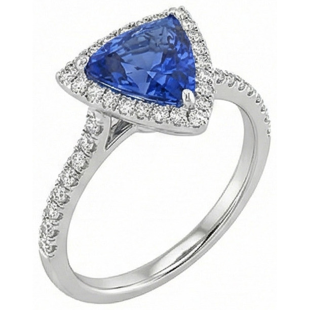 Anello Zaffiro Taglio Trilliant