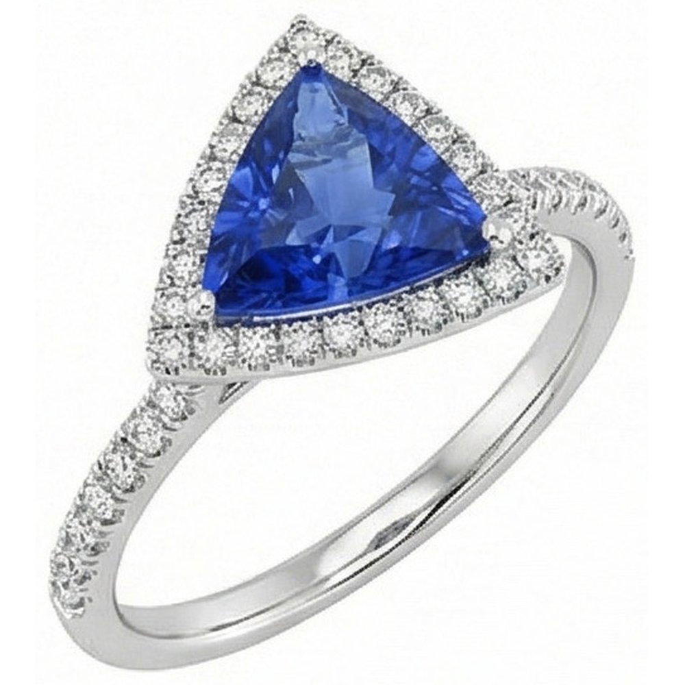 Anello Zaffiro Taglio Trilliant