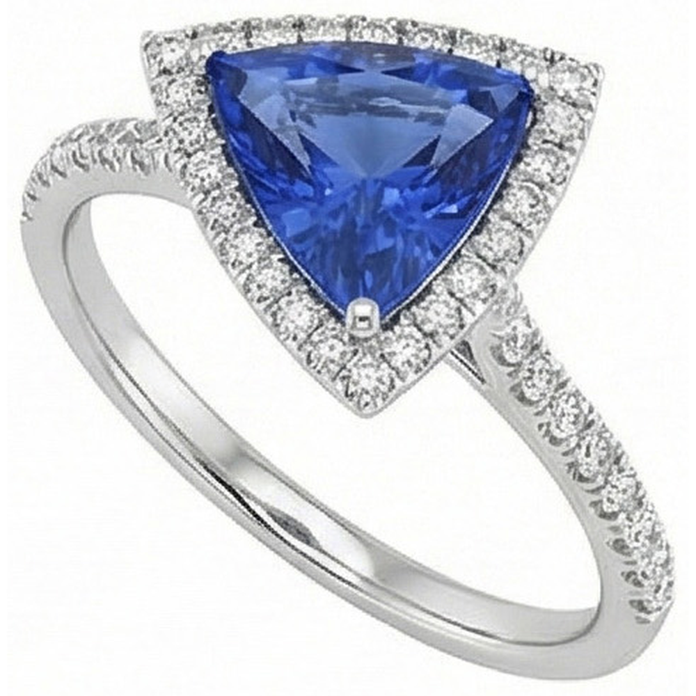 Anello Zaffiro Taglio Trilliant