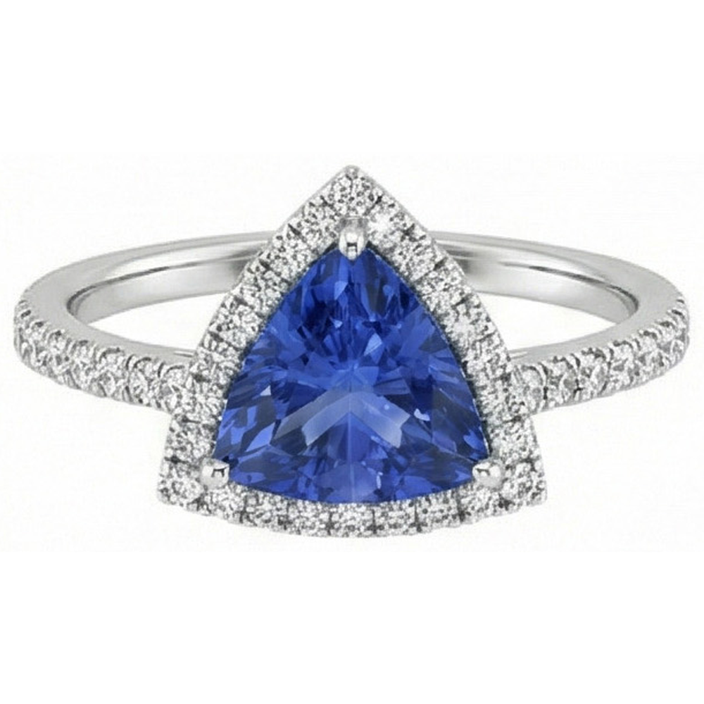 Anello Zaffiro Taglio Trilliant