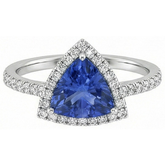 Anello Zaffiro Taglio Trilliant