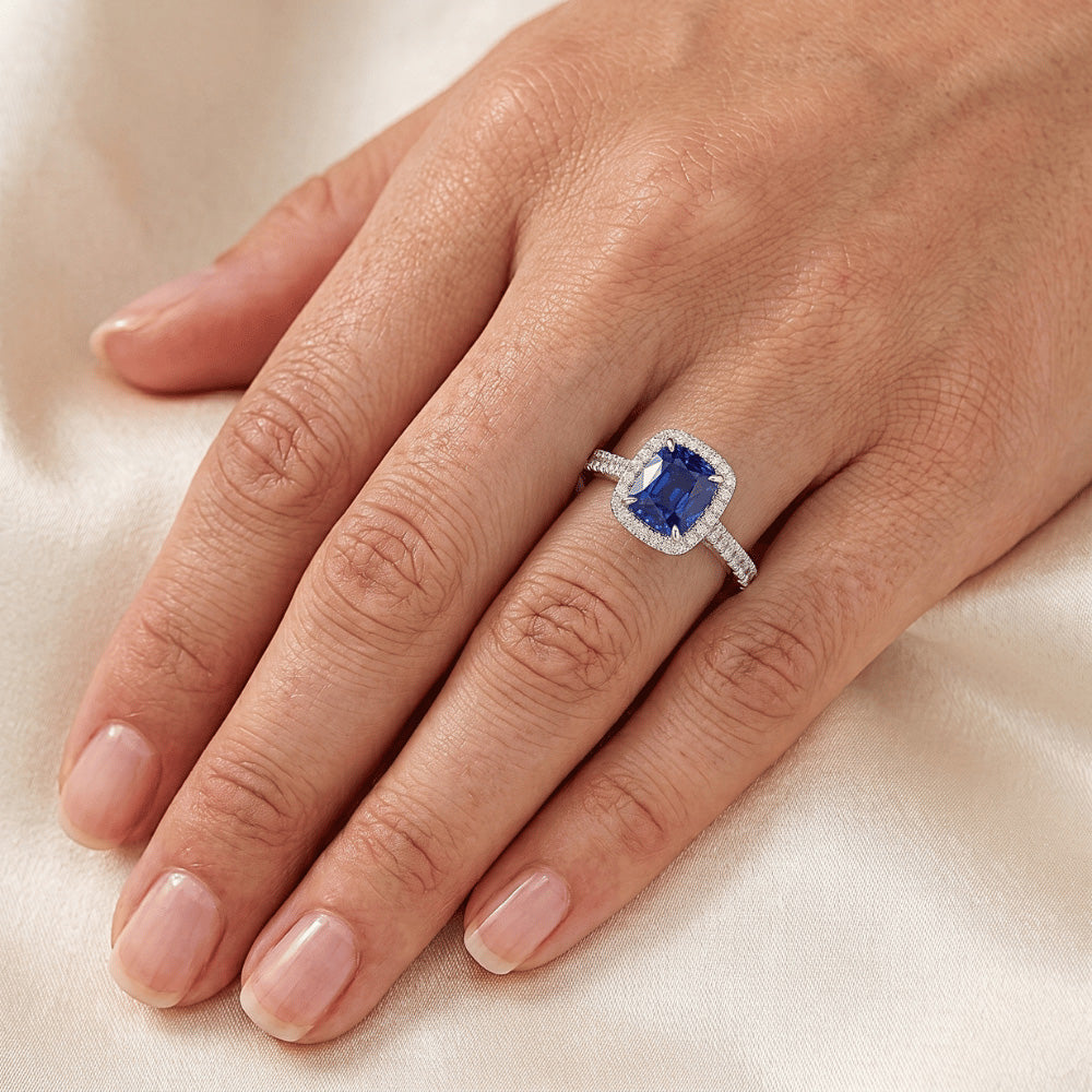 Anello Zaffiro Vero 3 Carati