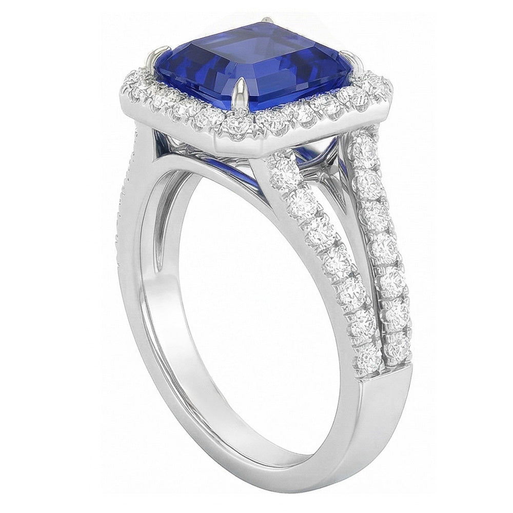 Anello Zaffiro Vero 4 Carati