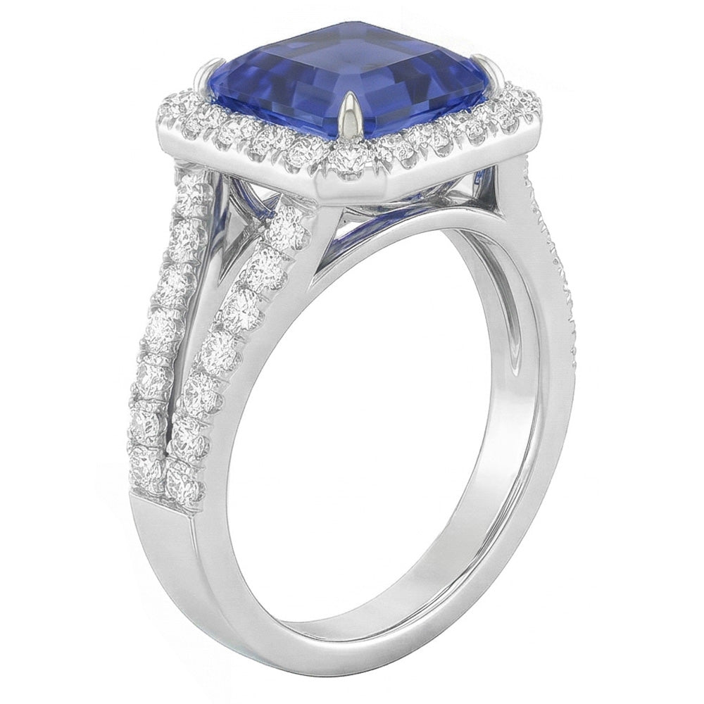 Anello Zaffiro Vero 4 Carati