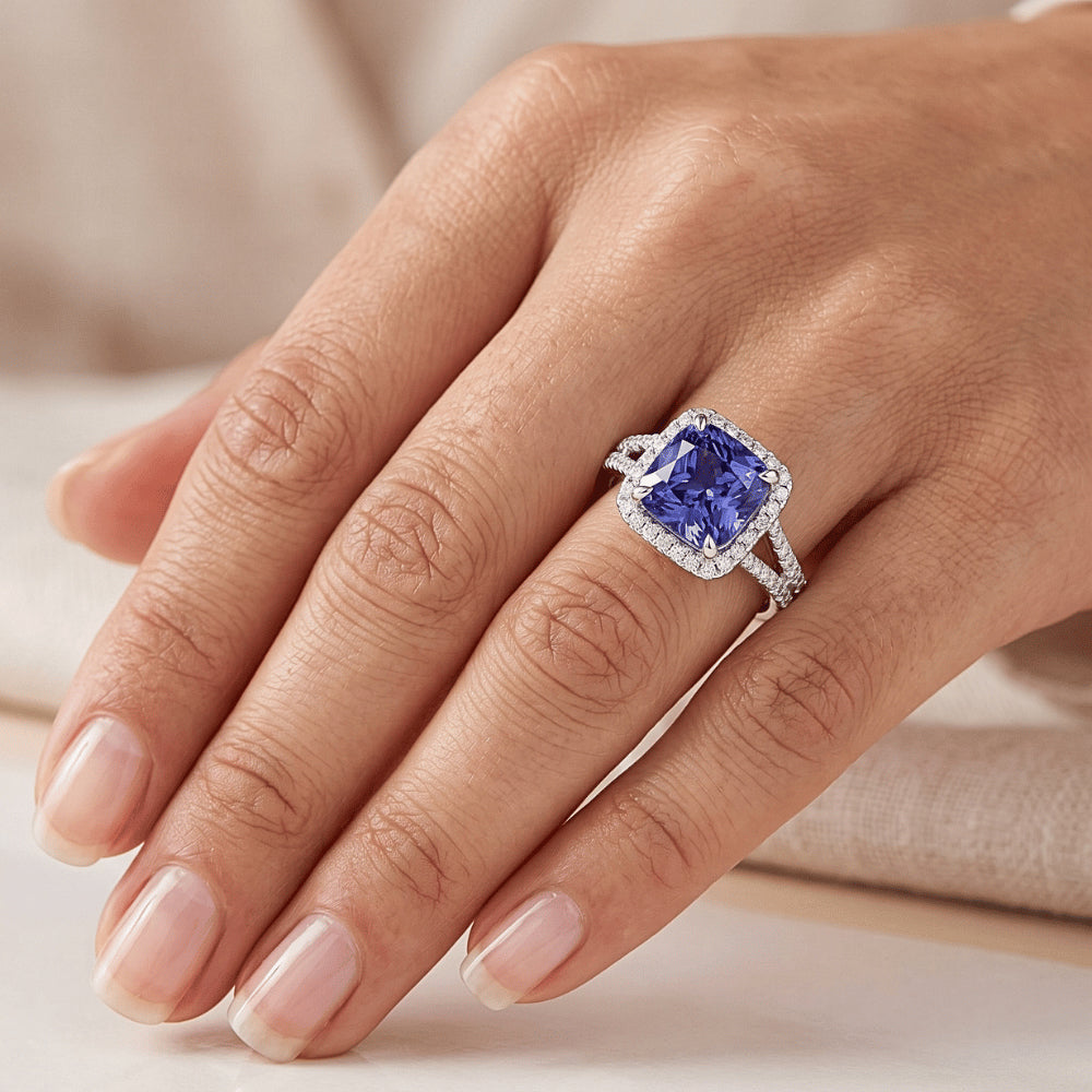 Anello Zaffiro Vero 4 Carati