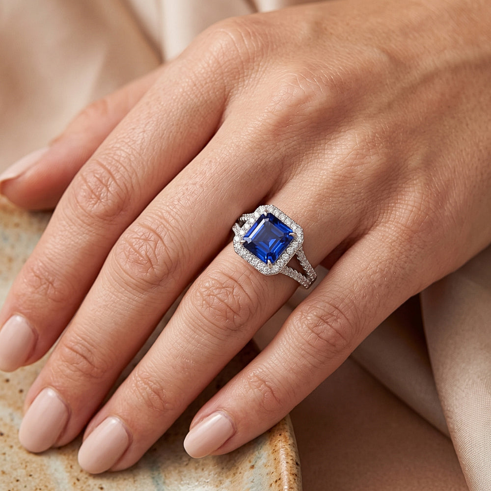 Anello Zaffiro Vero 4 Carati