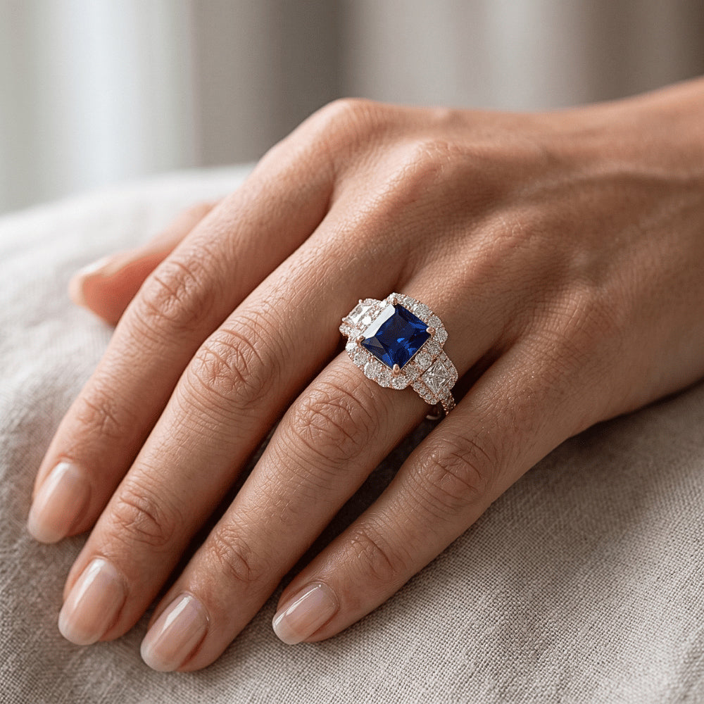 Anello Zaffiro Vero 5 Carati