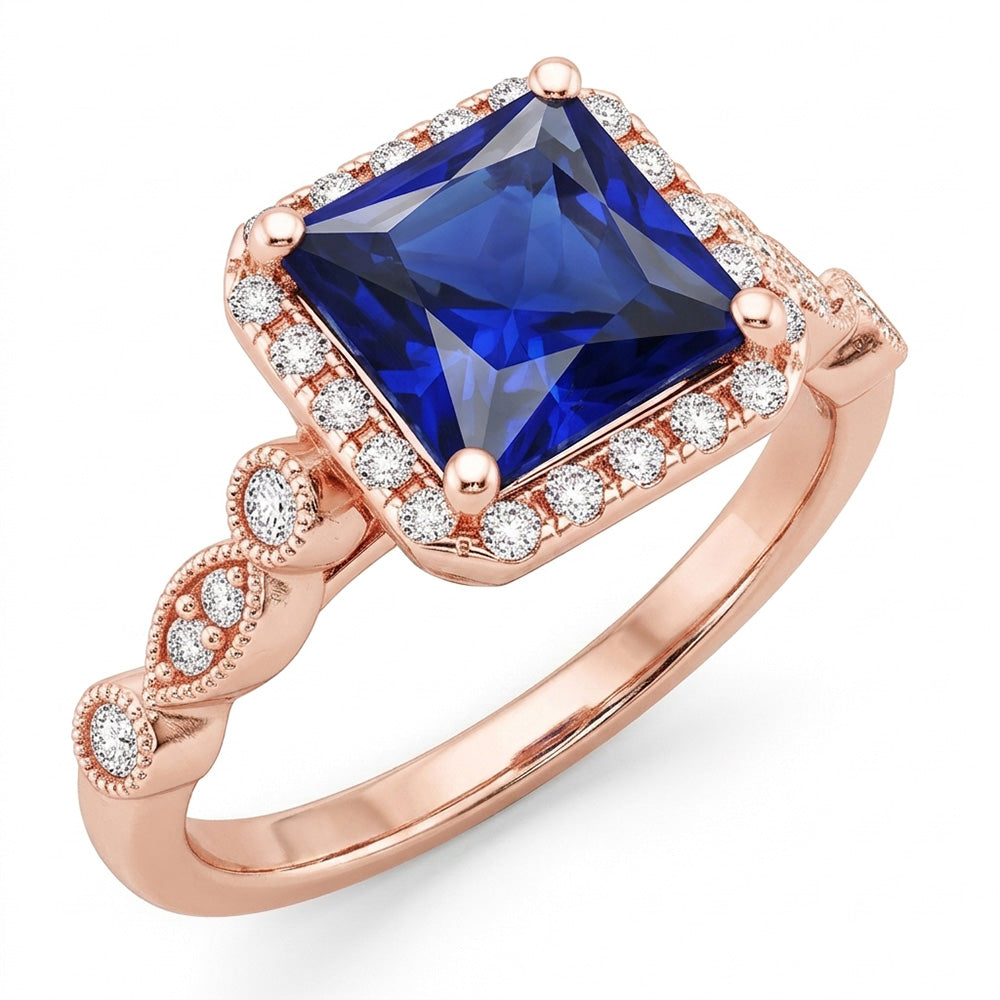 Anello Zaffiro Vero 6 Carati