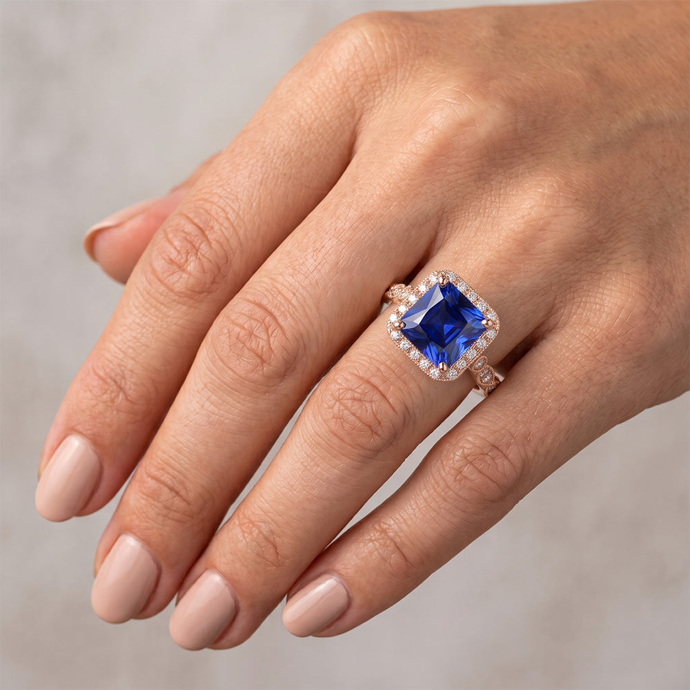 Anello Zaffiro Vero 6 Carati