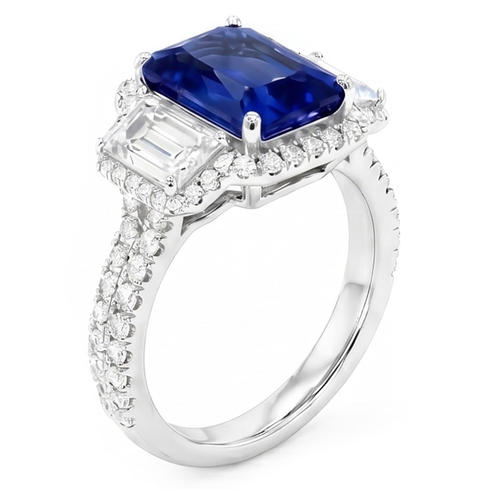 Anello Zaffiro Vero 6 Carati