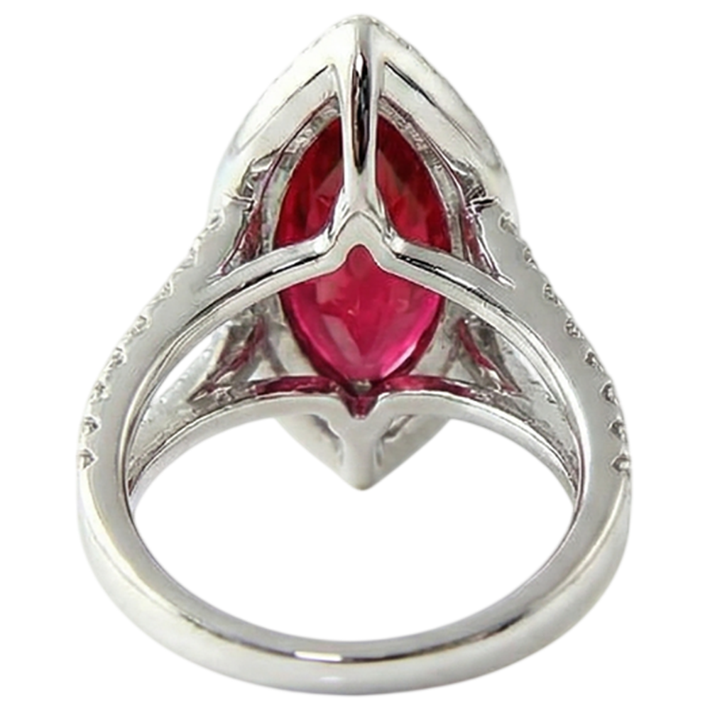 vero round diamante 4.50carati anello vista di profilo