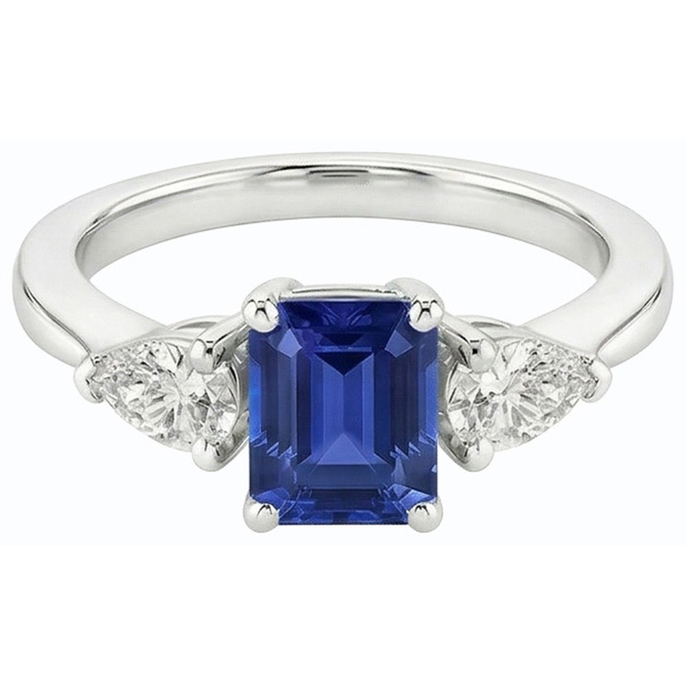 vero pear diamante 2.50carati anello dettaglio ravvicinato
