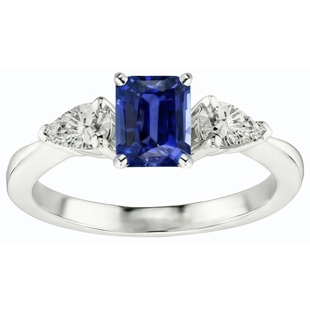 vero pear diamante 2.50carati anello vista dall'alto