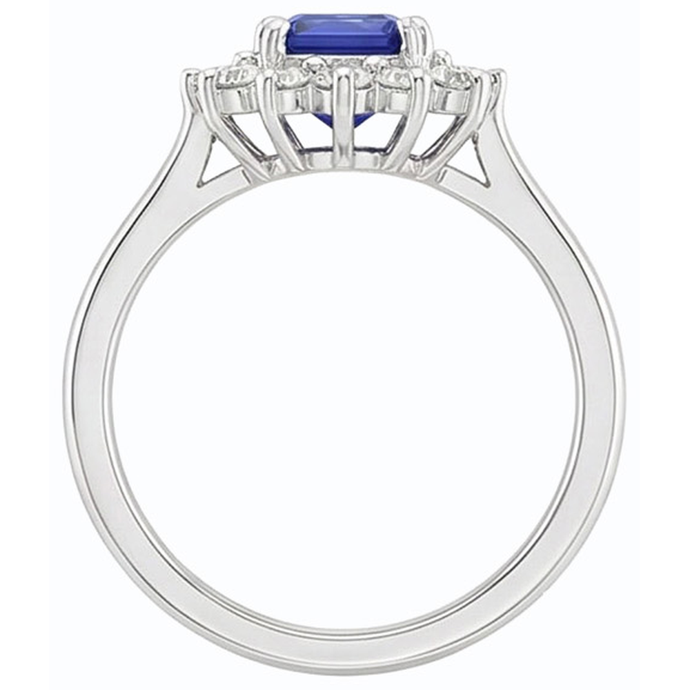 Anello a forma di stella con diamante zaffiro Ceylon smeraldo 2 carati
