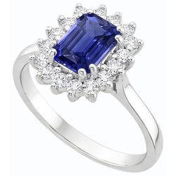 Anello a forma di stella con diamante zaffiro Ceylon smeraldo 2 carati