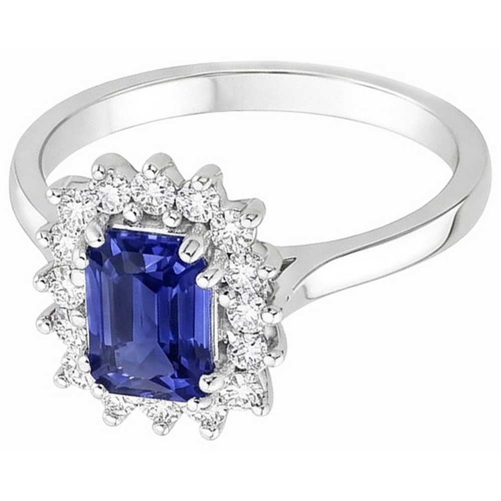 Anello a forma di stella con diamante zaffiro Ceylon smeraldo 2 carati