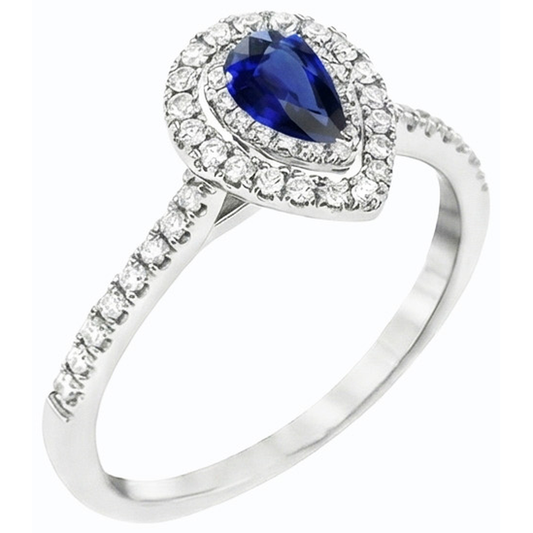 vero pear diamante 2.50carati anello angolo laterale