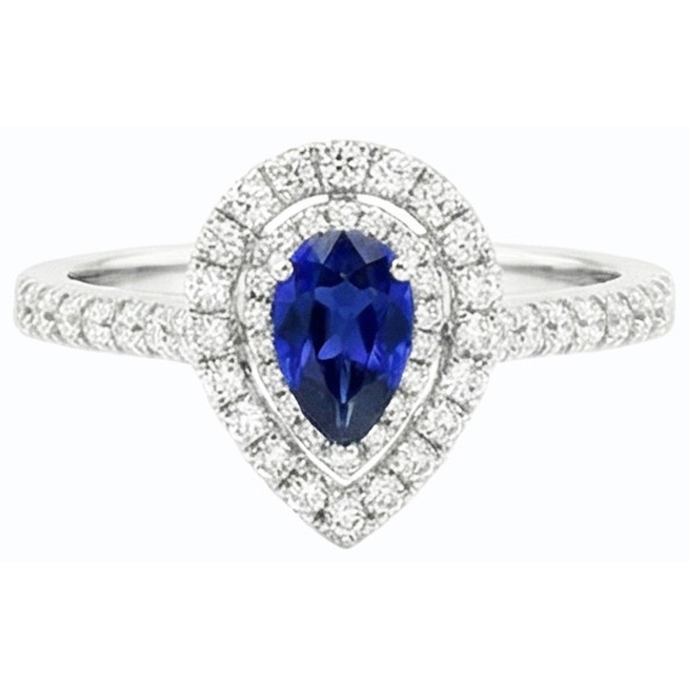 vero pear diamante 2.50carati anello vista dall'alto