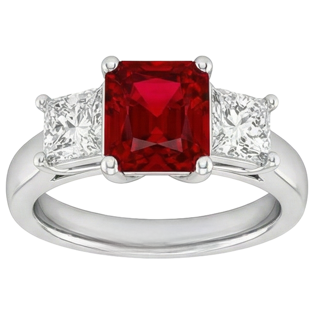 vero princess rubino 4carati anello angolo laterale