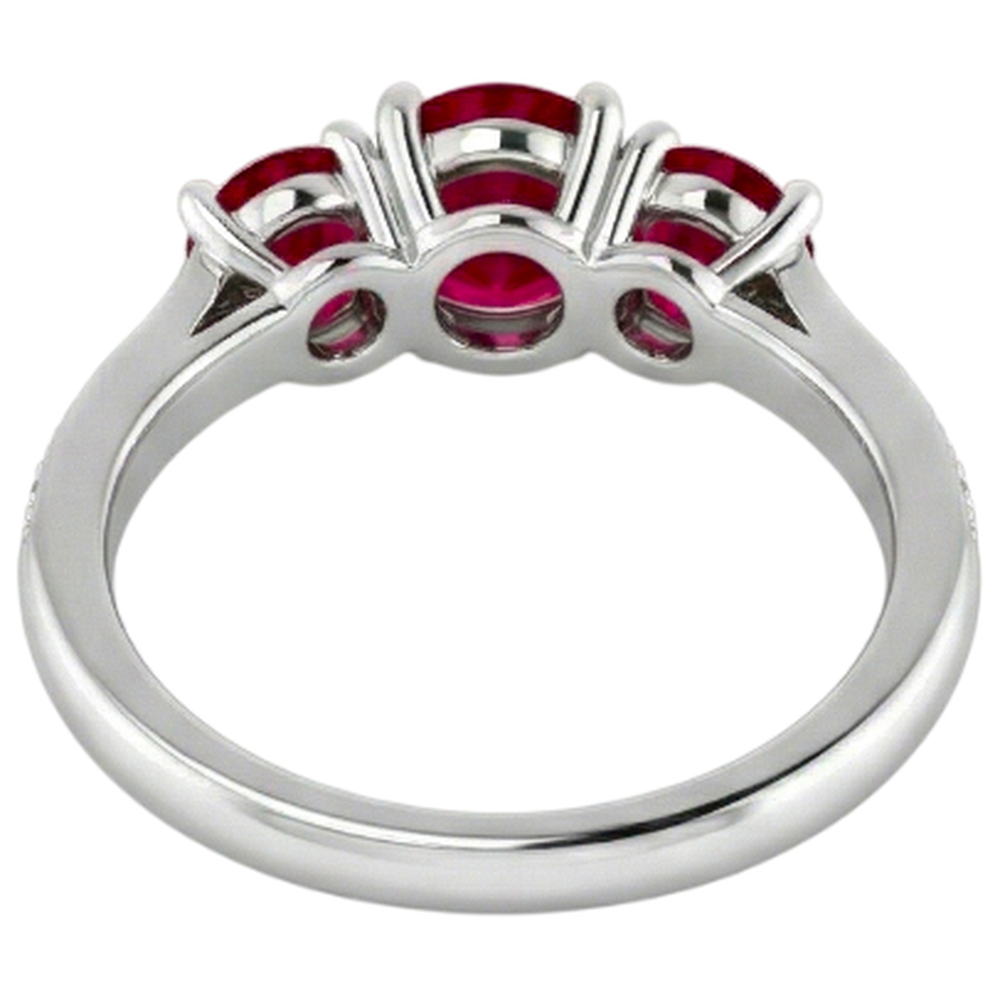 Anello accentato in oro bianco 14k con diamante rubino birmano da 1.10 carati Nuovo