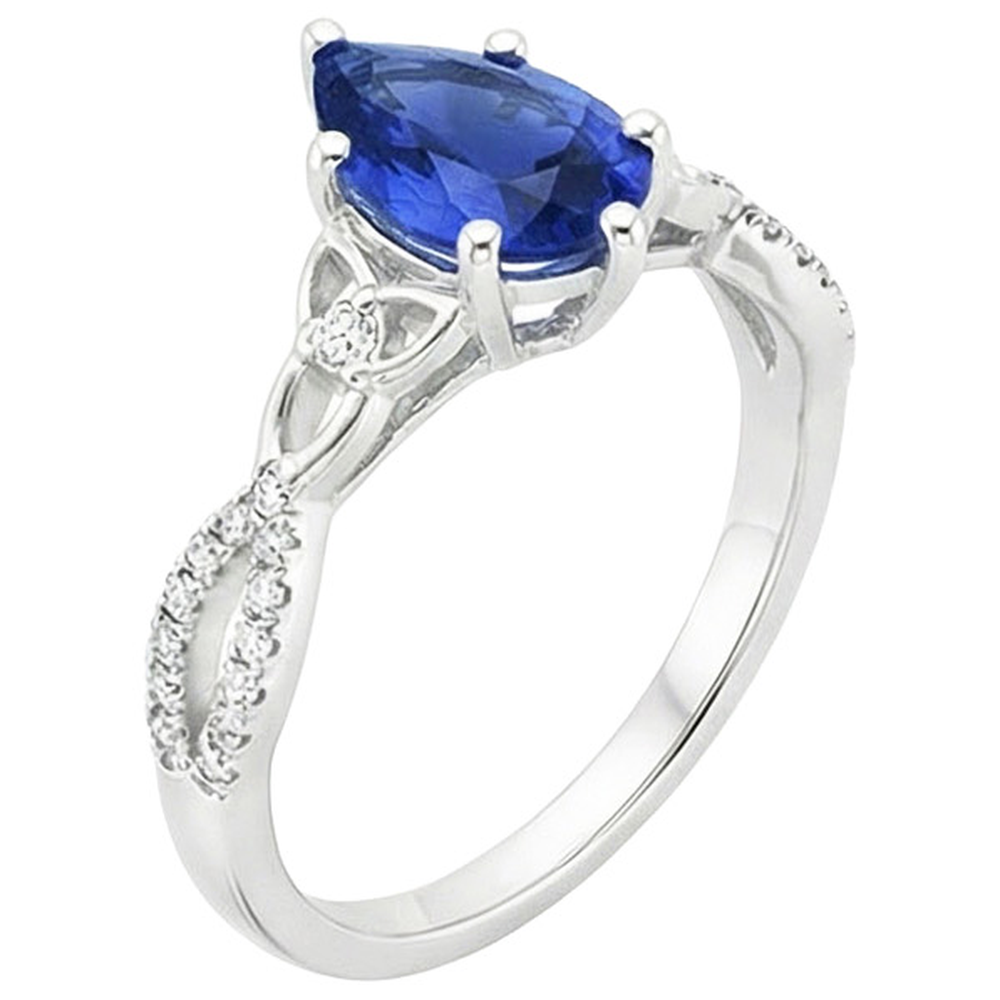 vero pear diamante 2.50carati anello angolo laterale