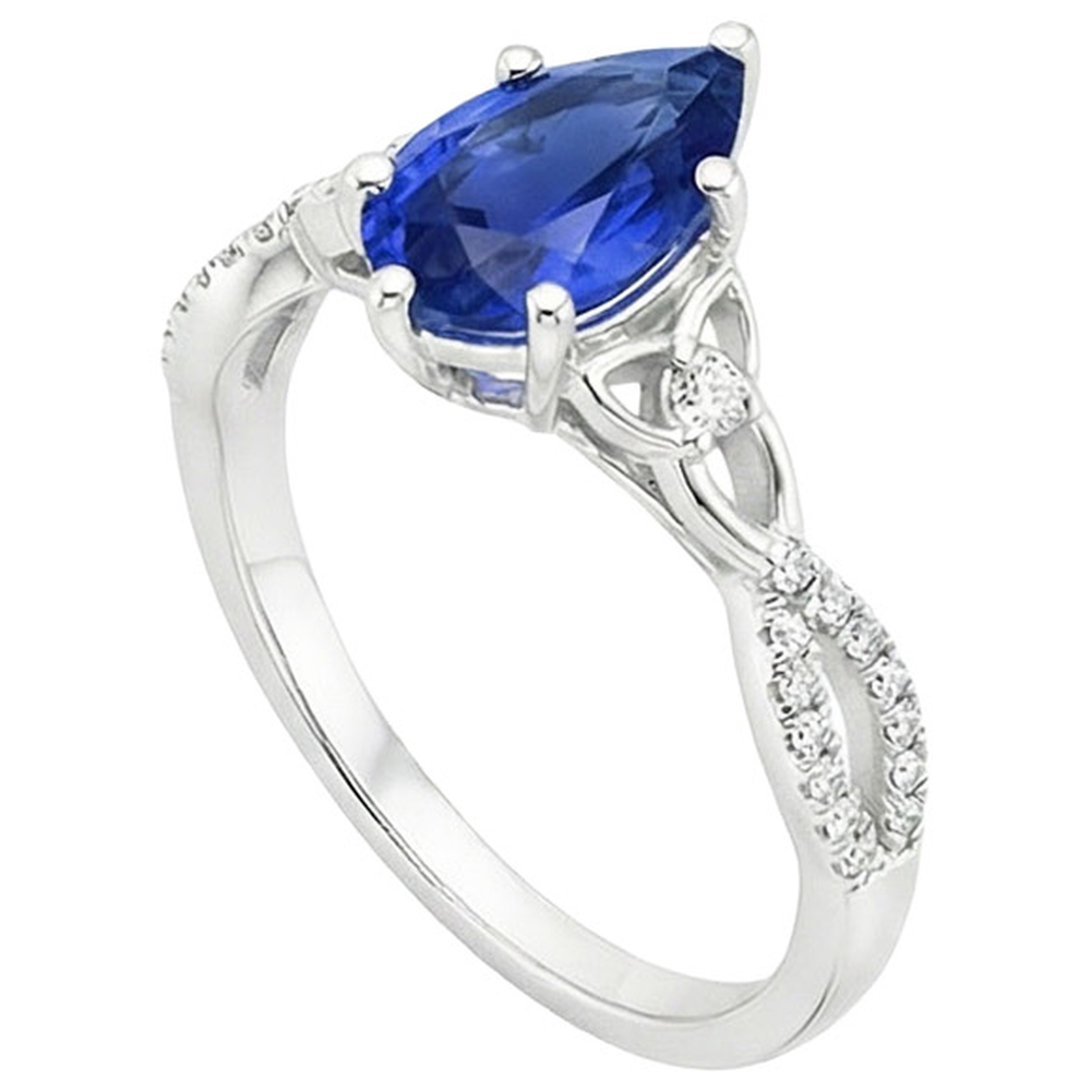 vero pear diamante 2.50carati anello dettaglio ravvicinato