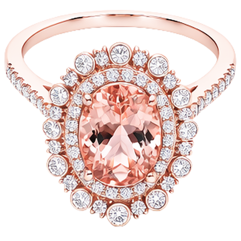 Anello anniversario con Morganite e diamanti da 10.75 ct in oro rosa 14 carati