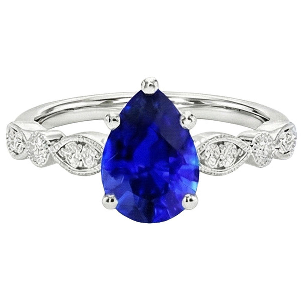 vero round diamante 2.50carati anello vista di profilo