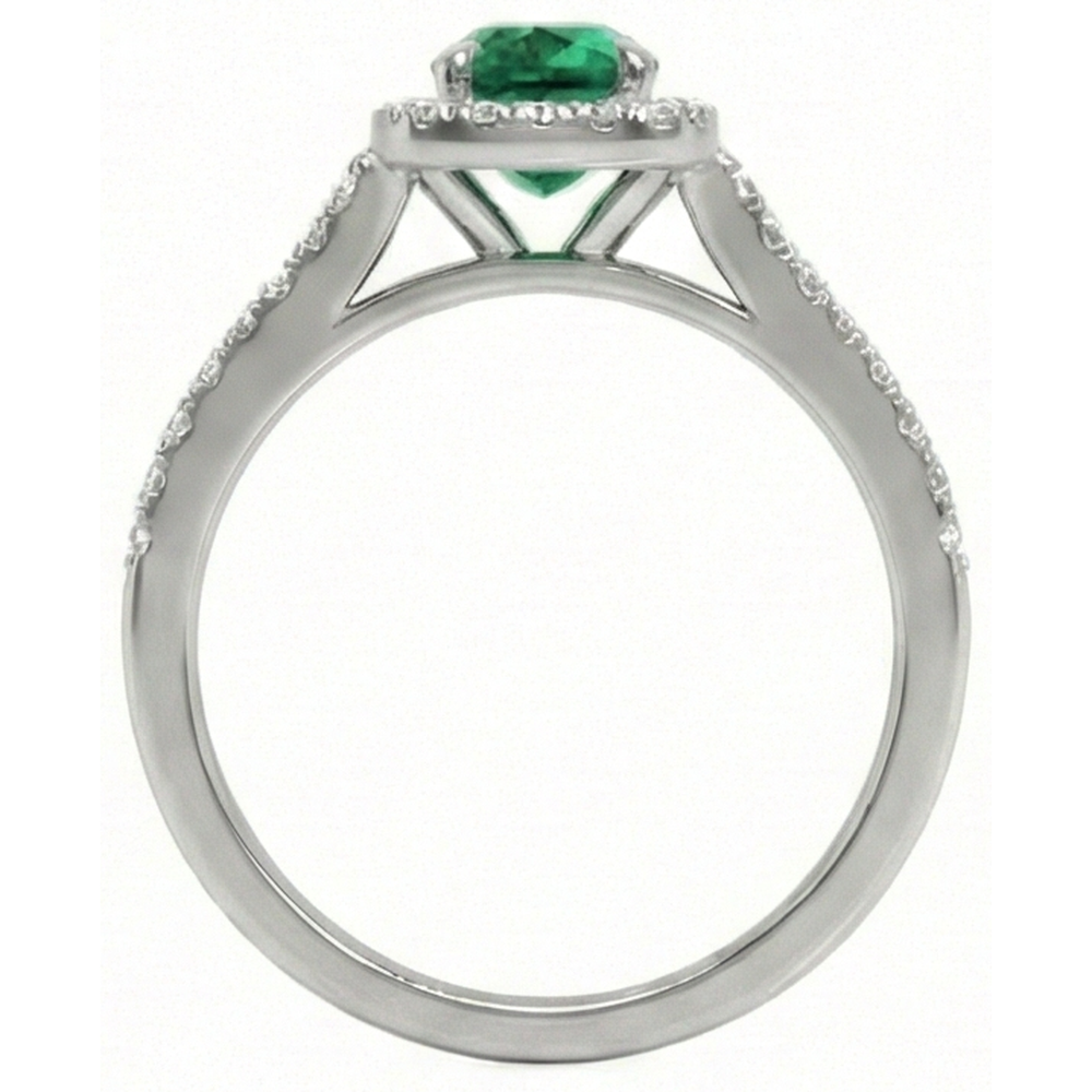 Anello anniversario in oro bianco 14 kt con Verde smeraldo e diamanti da 5.75 ct Novità