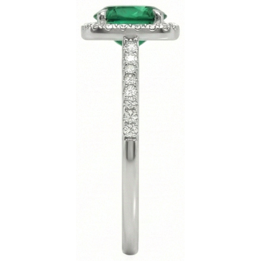 Anello anniversario in oro bianco 14 kt con Verde smeraldo e diamanti da 5.75 ct Novità