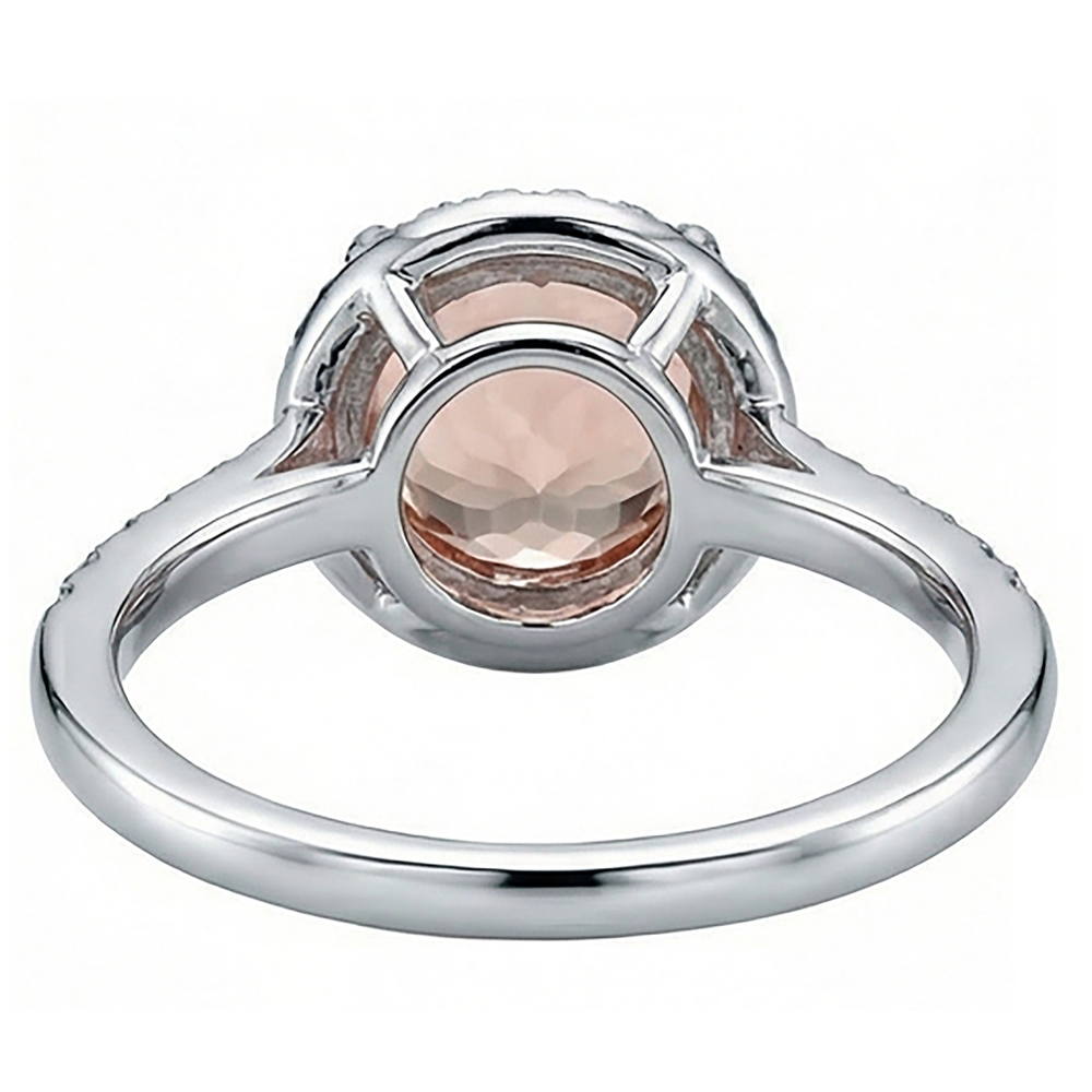 Anello anniversario in oro con Morganite e diamanti a taglio brillante da 12.85 ct