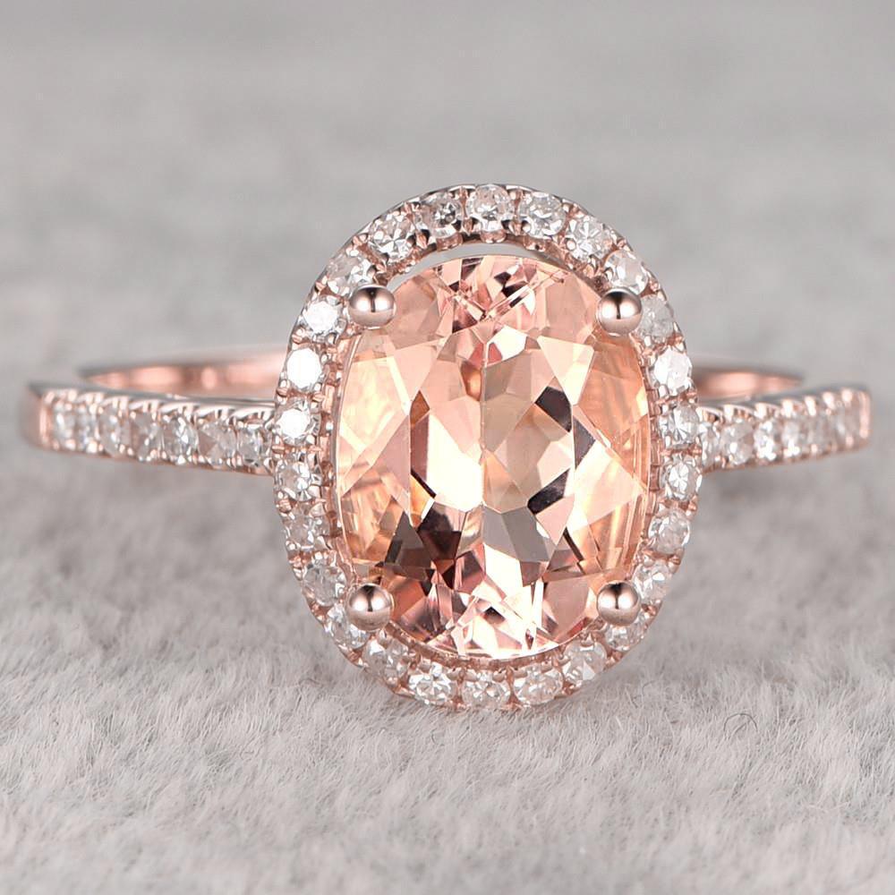 Anello anniversario in oro rosa 14 carati con Morganite e diamanti da 17.15 ct - harrychadent.it