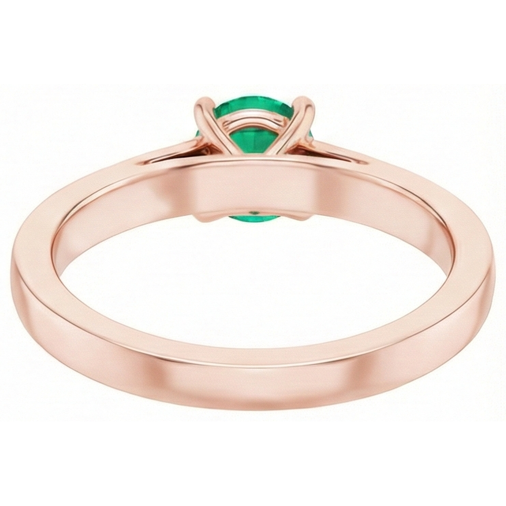 Anello anniversario in oro rosa 14K con smeraldo verde 2.50 carati e diamanti