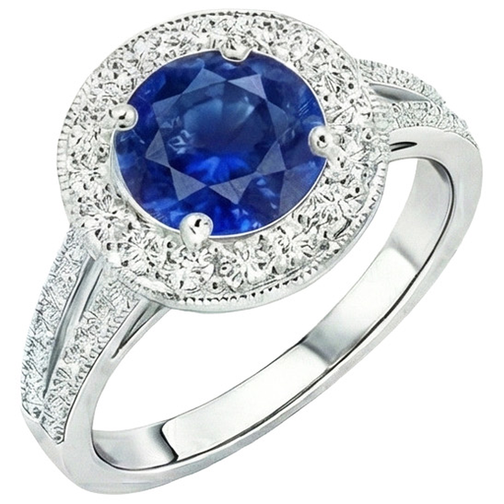 vero round diamante 2.50carati anello dettaglio ravvicinato
